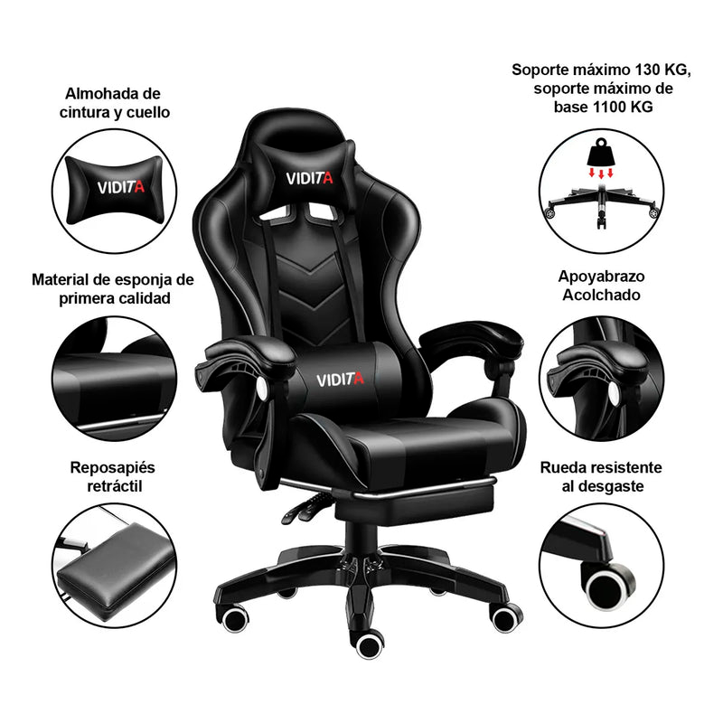 Silla Gamer Vidita Gx2000 Ergonómica Presidencial Reclinable