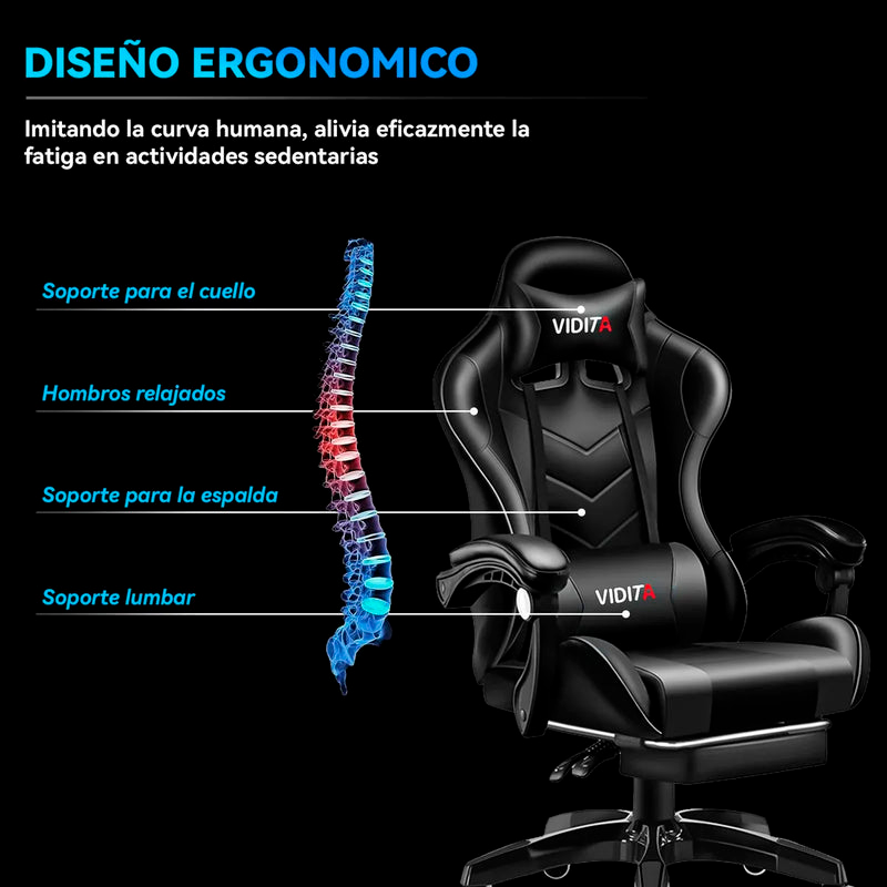 Silla Gamer Vidita Gx2000 Ergonómica Presidencial Reclinable