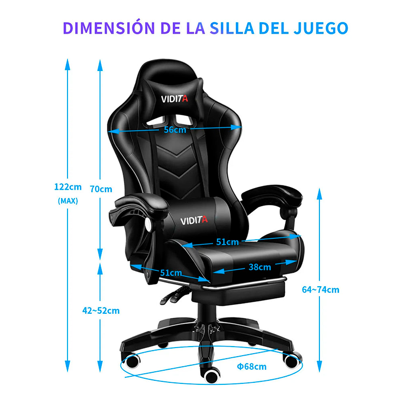 Silla Gamer Vidita Gx2000 Ergonómica Presidencial Reclinable