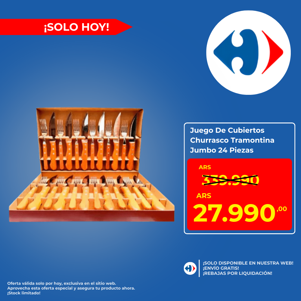 Juego De Cubiertos Churrasco Tramontina Jumbo 24 Piezas Color Marrón
