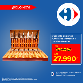 Juego De Cubiertos Churrasco Tramontina Jumbo 24 Piezas Color Marrón