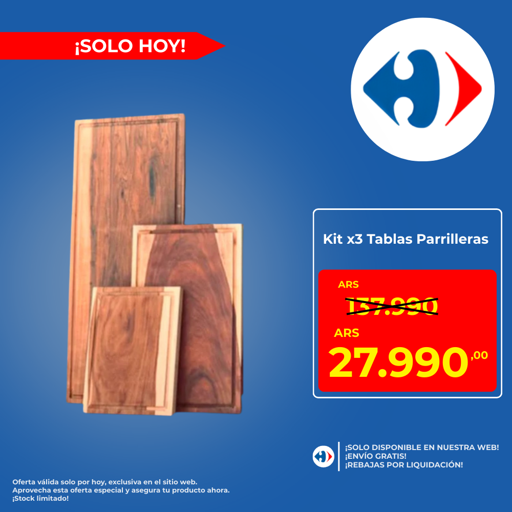 Kit x3 Tablas Parrilleras