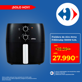 Freidora De Aire Atma Fr60mabp 1300 W 6.5 L Con Temporizador