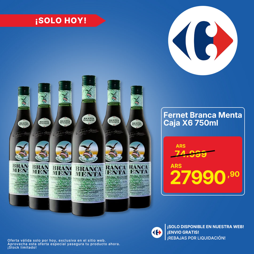 Fernet Branca Menta Caja X6 750ml