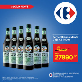 Fernet Branca Menta Caja X6 750ml