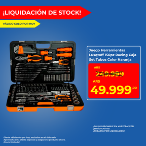 Juego Herramientas Lusqtoff 150pzs Racing Caja Set Tubos Color Naranja