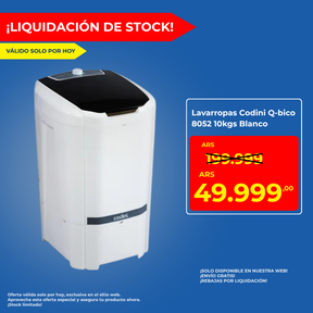 Lavarropas Codini Q-bico 8052 10kgs Blanco