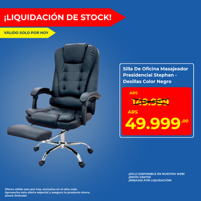 Silla De Oficina Masajeador Presidencial Stephan - Desillas Color Negro